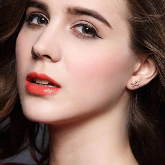 NWT Fashion Jewelry Rose Gold Infinity Earrings - Picture 1 of 5